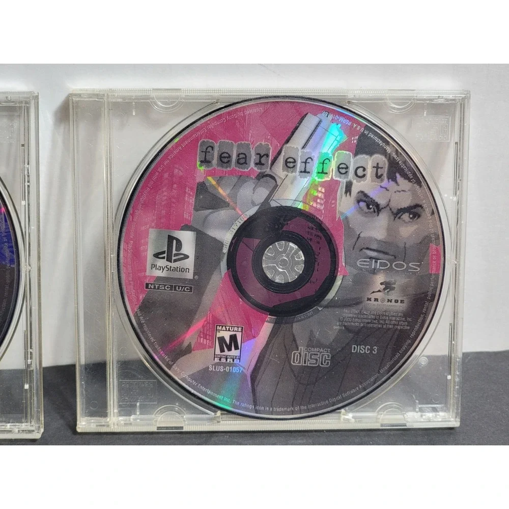 Fear Effect Sony PlayStation 1 PS1 Discs Only Tested Set of 3 Eidos 2000